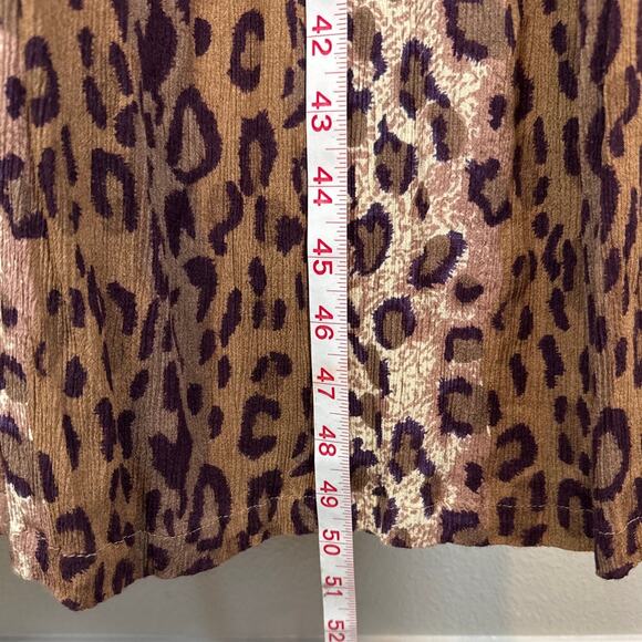 80's Bila Animal Print Midi Dress Tie Waist Shoulder Pads SZ M Retro Vintage - Picture 5 of 8